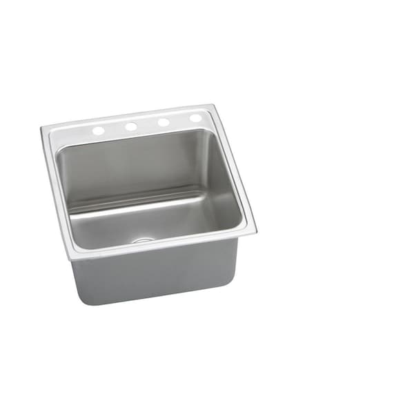 Lustertone Ss 22X22X10.1 Single Bowl Drop-In Sink With Quick-Clip